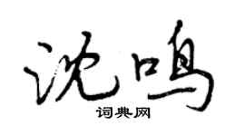 曾慶福沈鳴行書個性簽名怎么寫