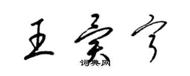 梁錦英王異寧草書個性簽名怎么寫