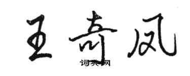 駱恆光王奇鳳行書個性簽名怎么寫