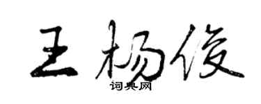 曾慶福王楊俊行書個性簽名怎么寫
