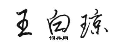 駱恆光王白瓊行書個性簽名怎么寫