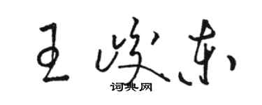 駱恆光王峻東草書個性簽名怎么寫