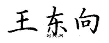丁謙王東向楷書個性簽名怎么寫