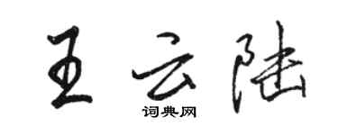 駱恆光王雲陸行書個性簽名怎么寫