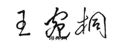 駱恆光王宛桐草書個性簽名怎么寫