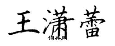 丁謙王瀟蕾楷書個性簽名怎么寫