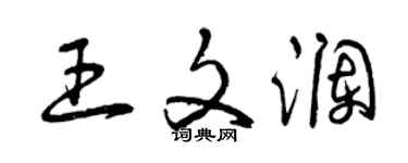曾慶福王文瀾草書個性簽名怎么寫