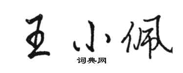 駱恆光王小佩行書個性簽名怎么寫