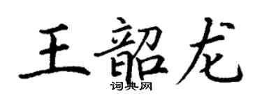 丁謙王韶龍楷書個性簽名怎么寫