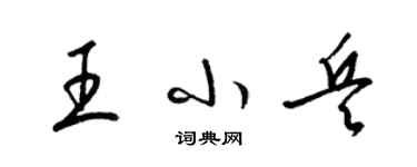 梁錦英王小兵草書個性簽名怎么寫