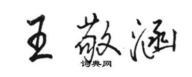 駱恆光王敬涵行書個性簽名怎么寫