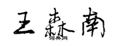 曾慶福王森南行書個性簽名怎么寫