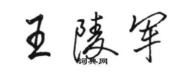 駱恆光王陵軍行書個性簽名怎么寫