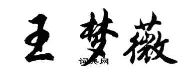 胡問遂王夢薇行書個性簽名怎么寫