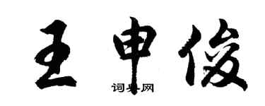胡問遂王申俊行書個性簽名怎么寫