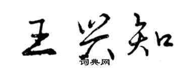 曾慶福王興知行書個性簽名怎么寫