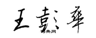 王正良王彭華行書個性簽名怎么寫