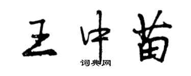 曾慶福王中苗行書個性簽名怎么寫