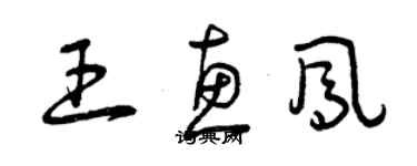 曾慶福王惠鳳草書個性簽名怎么寫