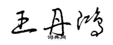 曾慶福王丹鴻草書個性簽名怎么寫