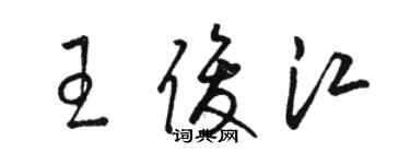 駱恆光王俊江草書個性簽名怎么寫