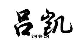 胡問遂呂凱行書個性簽名怎么寫