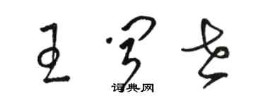 駱恆光王聞世草書個性簽名怎么寫