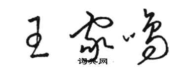 駱恆光王家鳴草書個性簽名怎么寫