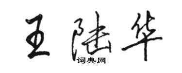 駱恆光王陸華行書個性簽名怎么寫