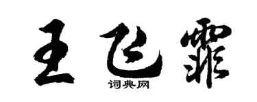 胡問遂王飛霏行書個性簽名怎么寫