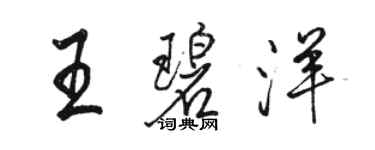 駱恆光王碧洋行書個性簽名怎么寫