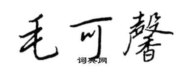 王正良毛可馨行書個性簽名怎么寫