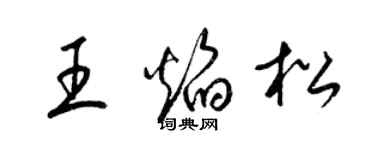 梁錦英王焰松草書個性簽名怎么寫