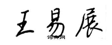 王正良王易展行書個性簽名怎么寫