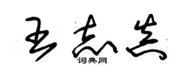 朱錫榮王志真草書個性簽名怎么寫