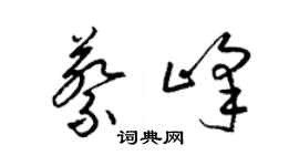 梁錦英蔡峰草書個性簽名怎么寫