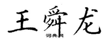 丁謙王舜龍楷書個性簽名怎么寫