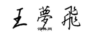 王正良王夢飛行書個性簽名怎么寫