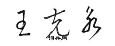 駱恆光王克永草書個性簽名怎么寫