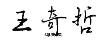 曾慶福王奇哲行書個性簽名怎么寫