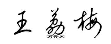 梁錦英王荔梅草書個性簽名怎么寫