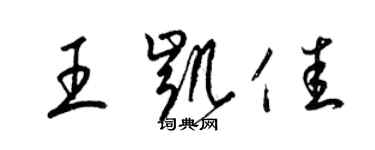 梁錦英王凱佳草書個性簽名怎么寫