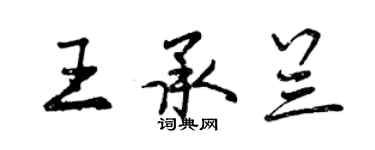 曾慶福王承蘭行書個性簽名怎么寫