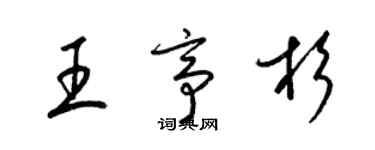 梁錦英王亭杉草書個性簽名怎么寫