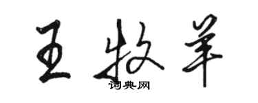 駱恆光王牧羊行書個性簽名怎么寫