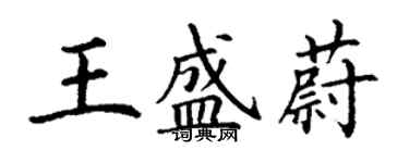 丁謙王盛蔚楷書個性簽名怎么寫