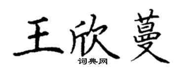丁謙王欣蔓楷書個性簽名怎么寫