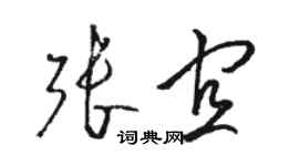 駱恆光張宜草書個性簽名怎么寫