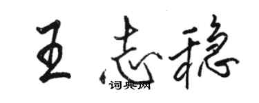 駱恆光王志穩行書個性簽名怎么寫