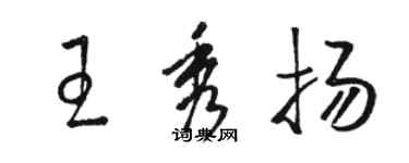駱恆光王秀揚草書個性簽名怎么寫